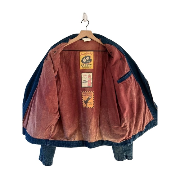 *AMAZING* Vintage Urban Equipment Denim Blue Biker Work Chore Coat Jacket size M - Picture 9 of 10